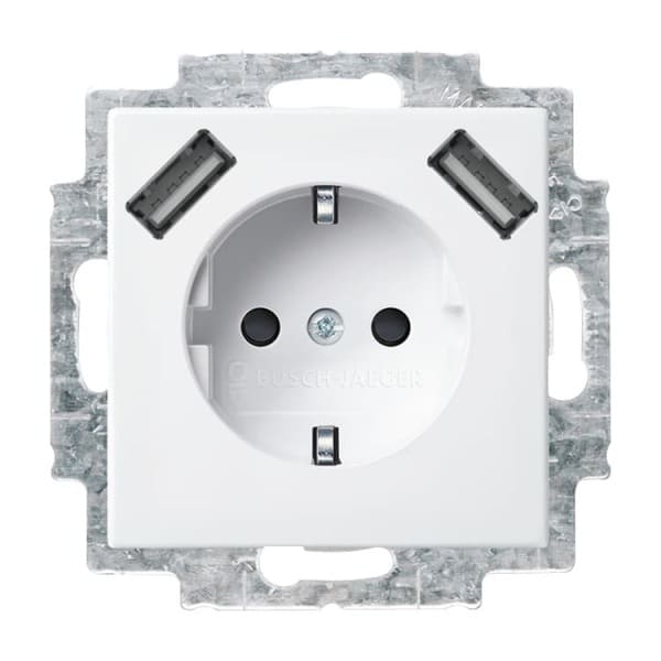 BUSCH-JAEGER - SCHUKO USB-Steckdosen-Einsatz mit USB A/A alpinweiß - Busch-balance SI