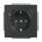 BUSCH-JAEGER - SCHUKO USB-Steckdosen-Einsatz mit USB A/A anthrazit - Plattform 63