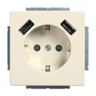 BUSCH-JAEGER - SCHUKO USB-Steckdosen-Einsatz mit USB A/A elfenbeinweiß - Plattform 63