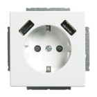 BUSCH-JAEGER - SCHUKO USB-Steckdosen-Einsatz mit USB A/A studioweiß - Plattform 63