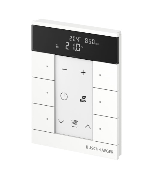 BUSCH-JAEGER - free@home Tenton Raumtemperaturregler CO2/Feuchtesensor/IAQ 6-fach studioweiß