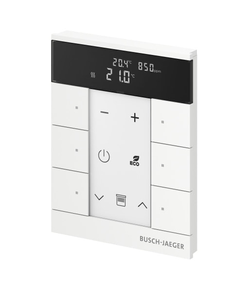 BUSCH-JAEGER - free@home Tenton Raumtemperaturregler CO2/Feuchtesensor/IAQ 6-fach studiow matt