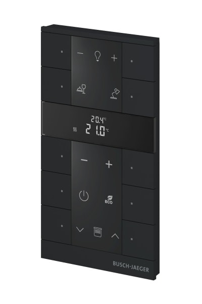 BUSCH-JAEGER - free@home Tenton Raumtemperaturregler mit Bedienfunktion 10-fach schwarz matt