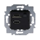 BUSCH-JAEGER - Multimedia Connector-Einsatz HDMI/USB A/Audio Bluetooth schwarz