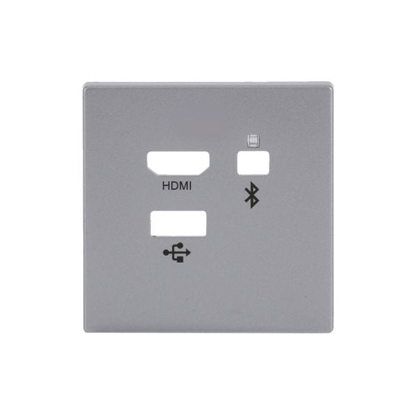 BUSCH-JAEGER - Zentralscheibe Multimedia Connector 3-fach alusilber - Plattform 63