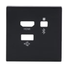 BUSCH-JAEGER - Zentralscheibe Multimedia Connector 3-fach anthrazit - Plattform 63