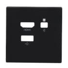 BUSCH-JAEGER - Zentralscheibe Multimedia Connector 3-fach schwarz matt - Plattform 63
