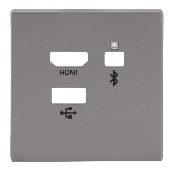 BUSCH-JAEGER - Zentralscheibe Multimedia Connector 3-fach edelstahl - pur edelstahl