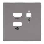 BUSCH-JAEGER - Zentralscheibe Multimedia Connector 3-fach edelstahl - pur edelstahl