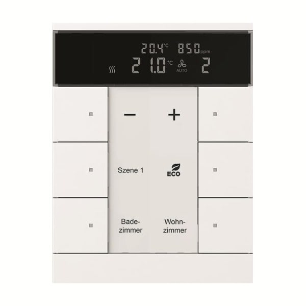 BUSCH-JAEGER - KNX Raumtemperaturregler mit CO2/Feuchte-Sensor 6-fach Busch-Tenton studiow