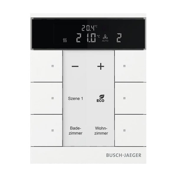 BUSCH-JAEGER - KNX Raumtemperaturregler Nebenstelle 6-fach Busch-Tenton studioweiß eiß matt