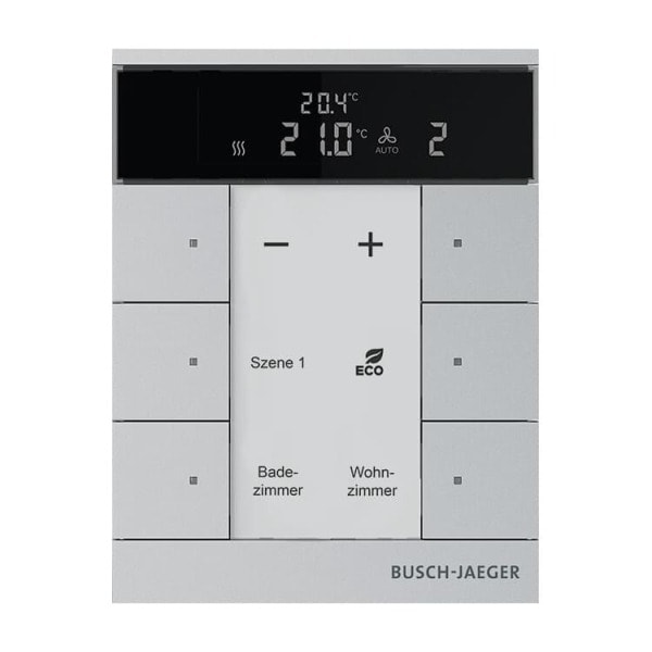 BUSCH-JAEGER - KNX Raumtemperaturregler Nebenstelle 6-fach Busch-Tenton alusilber