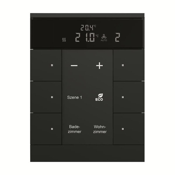 BUSCH-JAEGER - KNX Raumtemperaturregler 6-fach Busch-Tenton schwarz matt