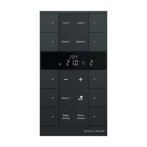 BUSCH-JAEGER - KNX Raumtemperaturregler Nebenstelle 10-fach Busch-Tenton schwarz matt