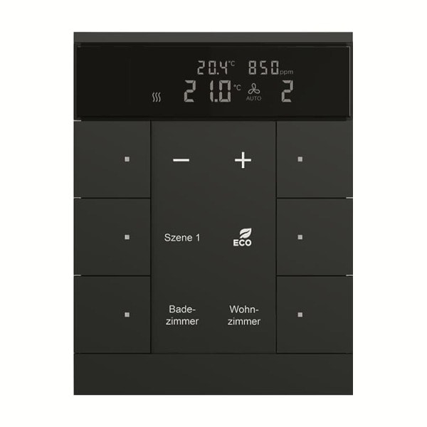 BUSCH-JAEGER - KNX HVAC/CO2-Gerät 6-fach Busch-Tenton schwarz matt