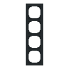 BUSCH-JAEGER - Abdeckrahmen 4-fach schwarz matt - Busch-art linear