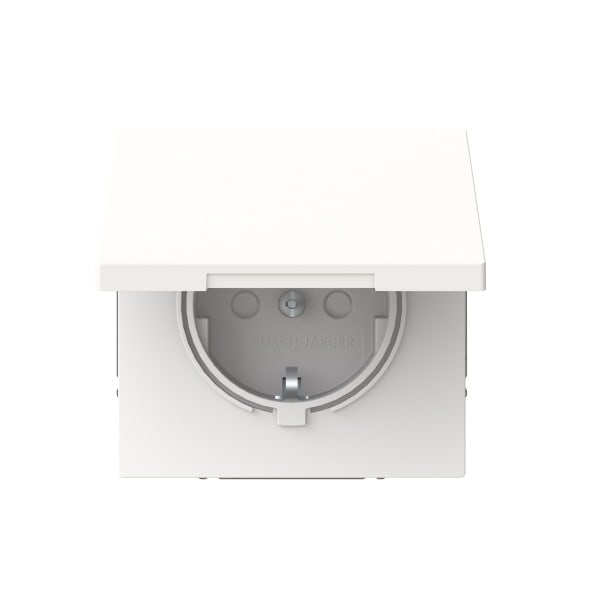 BUSCH-JAEGER - SCHUKO Steckdosen-Einsatz Safety+ mit Klappdeckel studioweiß matt - art linear