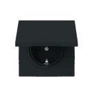 BUSCH-JAEGER - SCHUKO Steckdosen-Einsatz Safety+ mit Klappdeckel schwarz matt - art linear