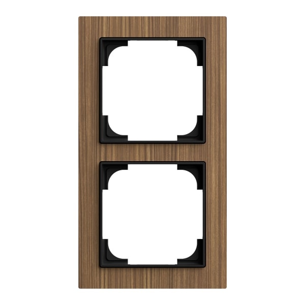BUSCH-JAEGER - Abdeckrahmen 2-fach Holz Walnuss - Busch-art linear