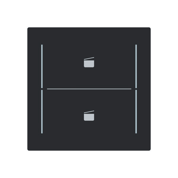 BUSCH-JAEGER - Abdeckung 2-fach für Trevion Keypad / Symbol Szene schwarz matt - art linear