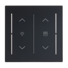 BUSCH-JAEGER - Abdeckung 2-fach Trevion Keypad / Symbol Dimmen/Jalousie schwarz matt art linear