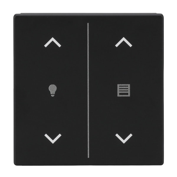 BUSCH-JAEGER - Abdeckung 2-fach Trevion Keypad/Symbol Dimmen/Jalousie schwarz matt Plattform 63