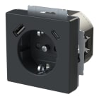 BUSCH-JAEGER - SCHUKO USB-Steckdosen-Einsatz Safety+ mit USB A/C anthrazit - Plattform 63