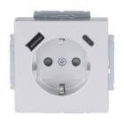 BUSCH-JAEGER - SCHUKO USB-Steckdosen-Einsatz Safety+ mit USB A/C alusilber - Plattform 63