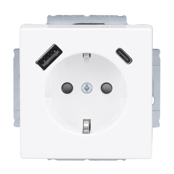 BUSCH-JAEGER - SCHUKO USB-Steckdosen-Einsatz Safety+ mit USB A/C studioweiß - Plattform 63