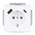 BUSCH-JAEGER - SCHUKO USB-Steckdosen-Einsatz Safety+ mit USB A/C studioweiß - Plattform 63