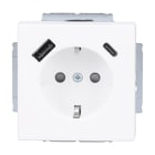 BUSCH-JAEGER - SCHUKO USB-Steckdosen-Einsatz Safety+ mit USB A/C studioweiß matt - Plattform 63