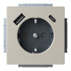 BUSCH-JAEGER - SCHUKO USB-Steckdosen-Einsatz Safety+ mit USB A/C edelstahl - pur edelstahl