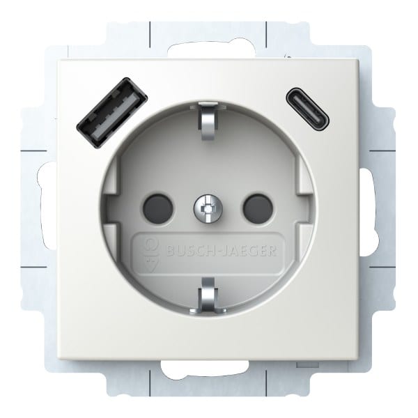 BUSCH-JAEGER - SCHUKO USB-Steckdosen-Einsatz Safety+ mit USB A/C alpinweiß - balance SI