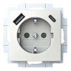 BUSCH-JAEGER - SCHUKO USB-Steckdosen-Einsatz Safety+ mit USB A/C alpinweiß - balance SI