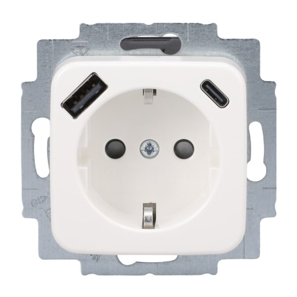 BUSCH-JAEGER - SCHUKO USB-Steckdosen-Einsatz Safety+ mit USB A/C alpinweiß - Reflex SI