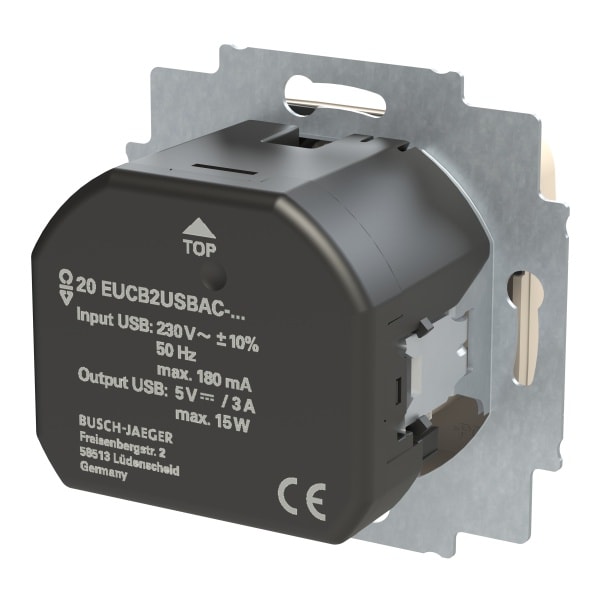 BUSCH-JAEGER - SCHUKO USB-Steckdosen-Einsatz Safety+ mit USB A/C weiß - Duro 2000 SI