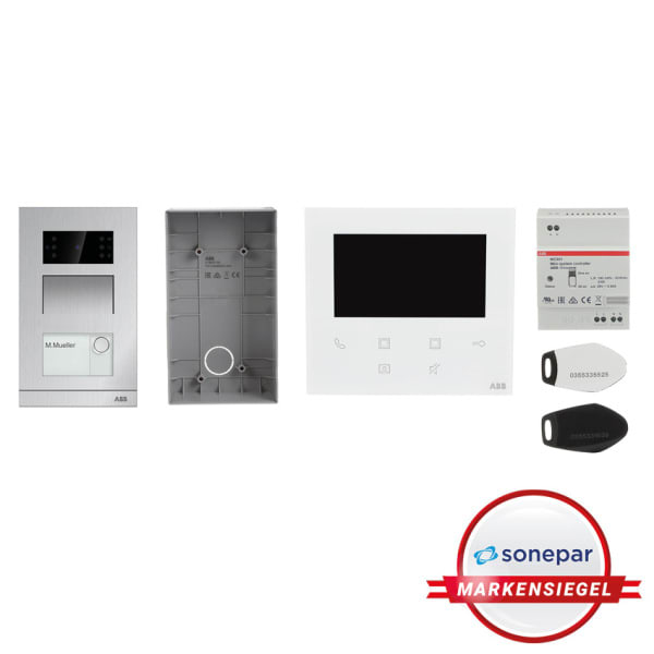 ABB - MS! Sprechanlage Einfamilienhaus Set Video 4.3 WiFi UP+Kartenl ABB Welcome Mini