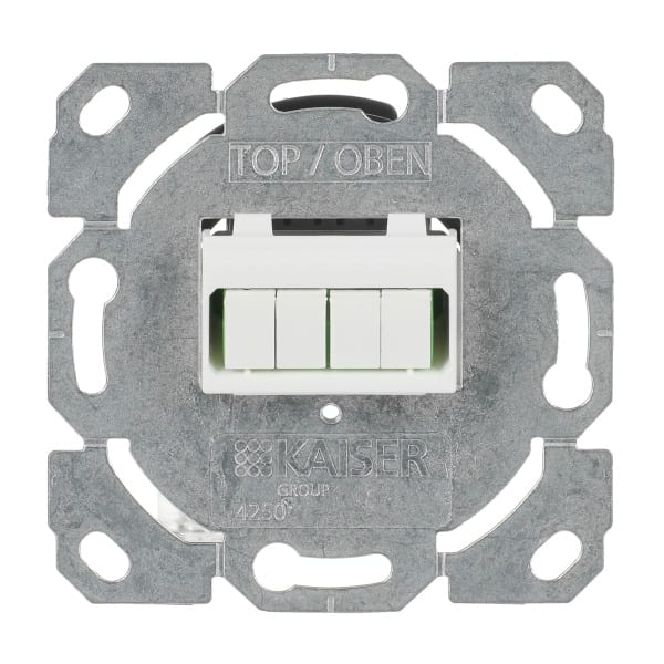 BUSCH-JAEGER - Glasfaser Anschlussdose LC-Quad-Stecker gerade Ausführung 4-fach UP silber