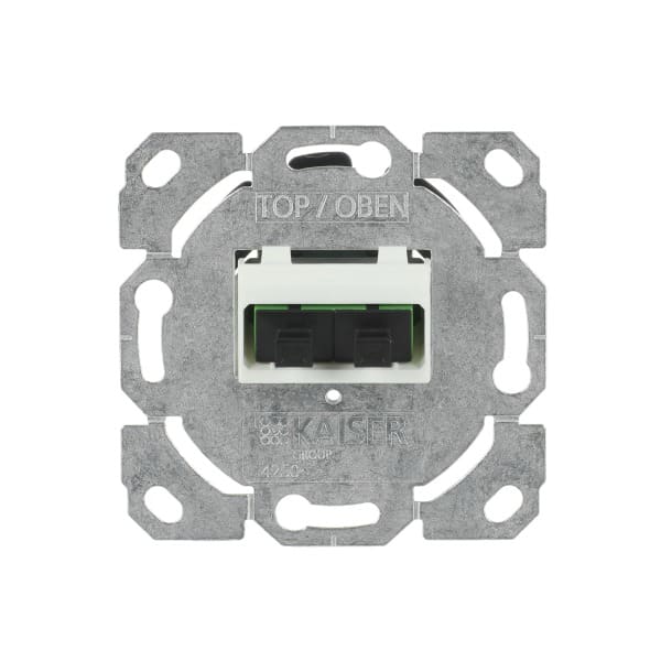 BUSCH-JAEGER - Glasfaser Anschlussdose SC-Duplex-Stecker gerade Ausführung 2-fach UP silber