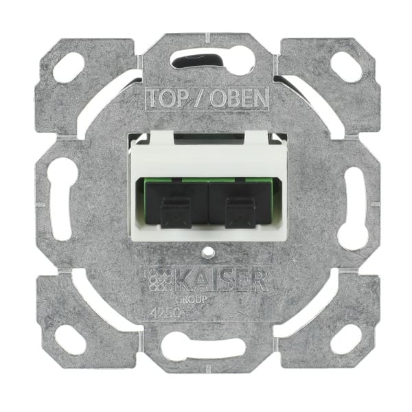 BUSCH-JAEGER - Glasfaser Anschlussdose SC-Duplex-Stecker gerade Ausführung 2-fach UP silber