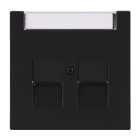 BUSCH-JAEGER - Zentralscheibe Modular-Jack-Einsatz 2-fach schwarz matt - art linear
