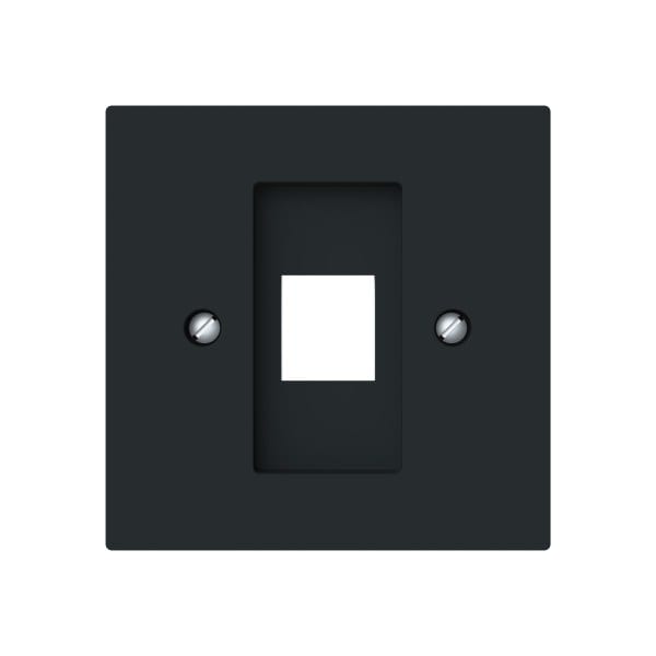 BUSCH-JAEGER - Zentralscheibe mit Tragring Modular-Jack-Einsatz 1-fach schwarz matt art linear