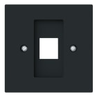 BUSCH-JAEGER - Zentralscheibe mit Tragring Modular-Jack-Einsatz 1-fach schwarz matt art linear
