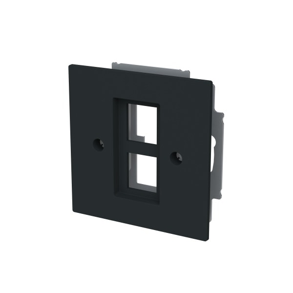 BUSCH-JAEGER - Zentralscheibe mit Tragring Modular-Jack-Einsatz 2-fach schwarz matt art linear