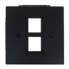 BUSCH-JAEGER - Zentralscheibe mit Tragring Modular-Jack-Einsatz 2-fach schwarz matt art linear