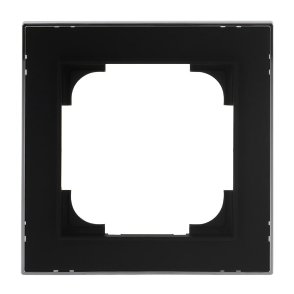 BUSCH-JAEGER - Abdeckrahmen mit Dekorring 1-fach schwarz matt/chrom - Busch-art linear