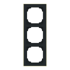 BUSCH-JAEGER - Abdeckrahmen mit Dekorring 3-fach schwarz matt/gold - Busch-art linear