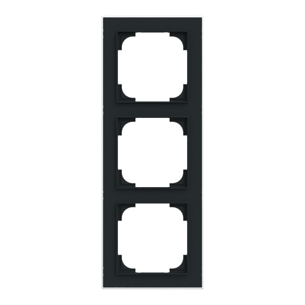 BUSCH-JAEGER - Abdeckrahmen mit Dekorring 3-fach schwarz matt/chrom - Busch-art linear