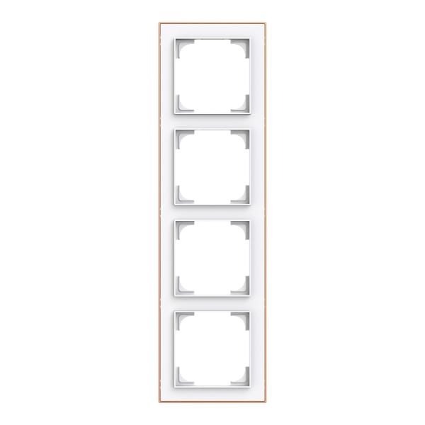 BUSCH-JAEGER - Abdeckrahmen mit Dekorring 4-fach studioweiß matt/roségold - Busch-art linear