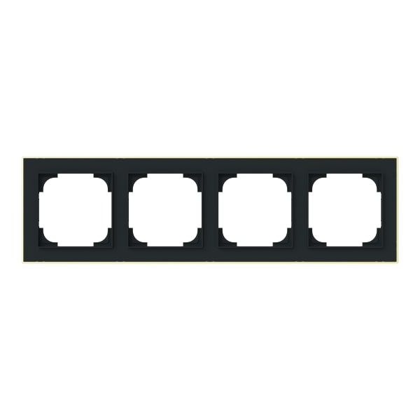 BUSCH-JAEGER - Abdeckrahmen mit Dekorring 4-fach schwarz matt/gold - Busch-art linear